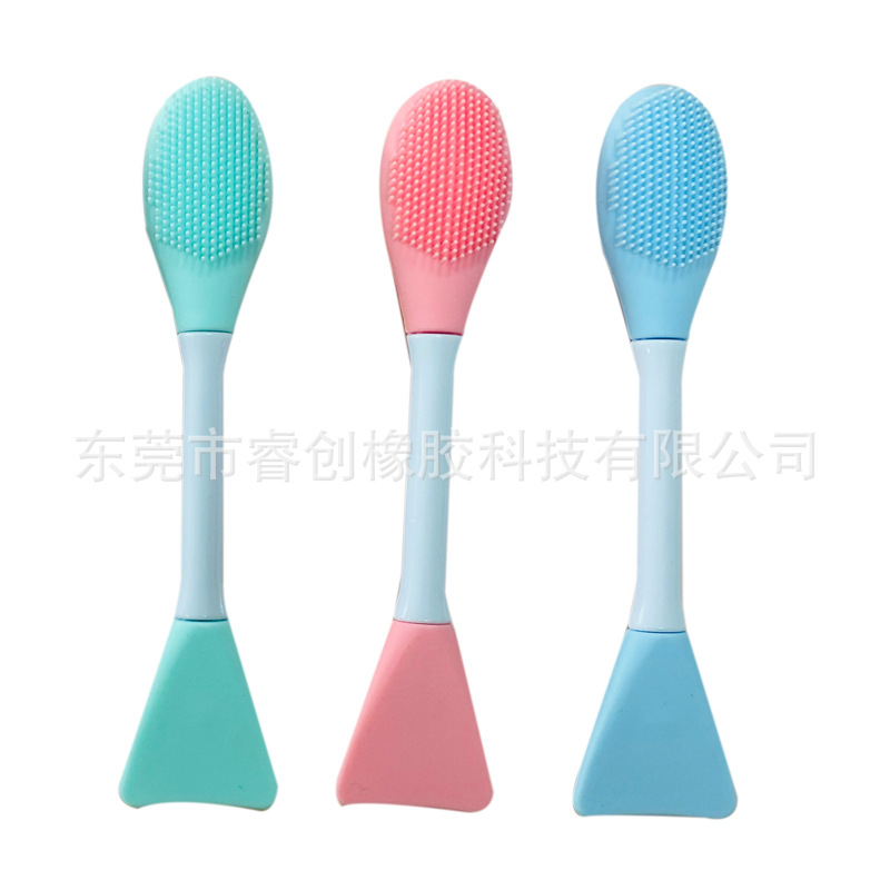 厂家批发硅胶双头面膜刷 美妆工具鼻头刷多用面膜棒可定制