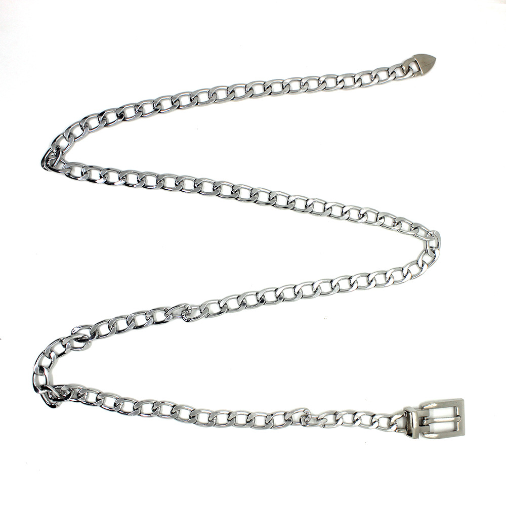 Exaggerated Punk Solid Color Alloy Metal Women's Chain Belts display picture 1
