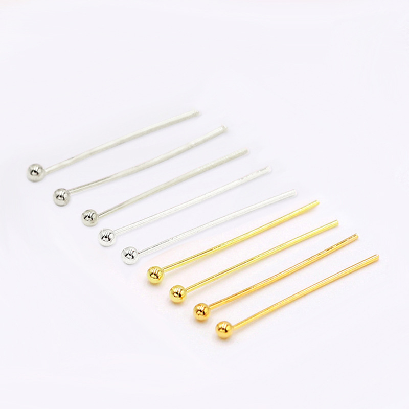 18k 14k gold color ball pin pin 0.5/0.6mm handmade copper beaded pin DIY jewelry with B25 18k 14k gold color ball pin pin 0.5/0.6mm handmade copper beaded pin DIY jewelry with B25