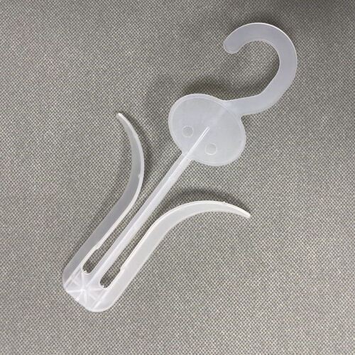 Black plastic herringbone sandals hook, PP children's hole sandals display hook, clear