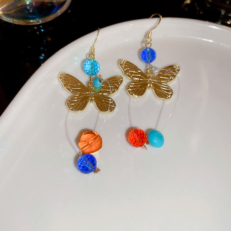 16g Weight Iron Ear Needle Material Drop Earrings Classification 1 Pair Quantity Beach, Date, Lawn Occasion Alloy Material Butterfly Pattern All Seasons Season Women's Gender Polished Finish Vacation, Sweet Style 1 Pair Vacation Sweet Butterfly Alloy Drop Earrings 9