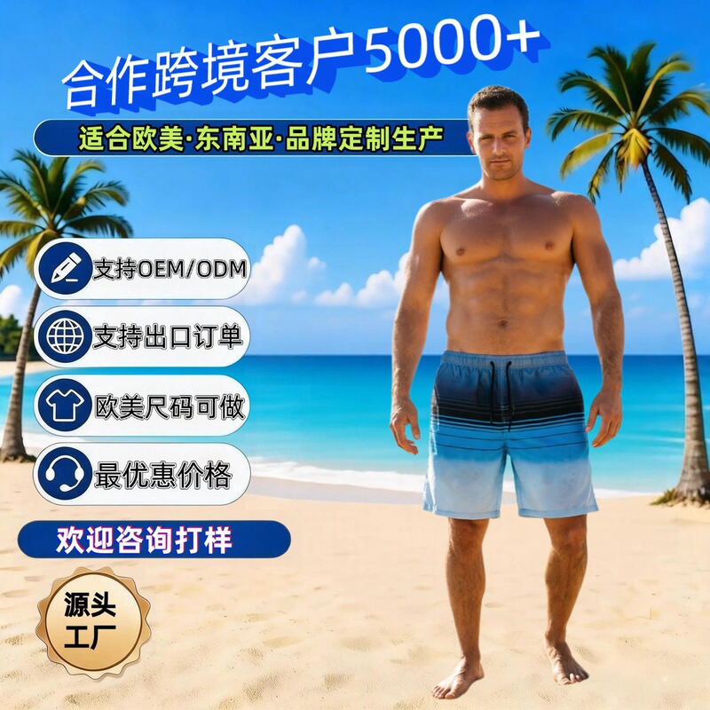Cross-Border Custom Burberry Surf Shorts for Men, Summer Thin Quick-Dry Beach Shorts, Plaid Patrick Star Shorts for Outdoor Wear
