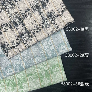 30绉布金银丝数码直喷印花 春夏波西米亚沙滩连衣裙裤子服装面料