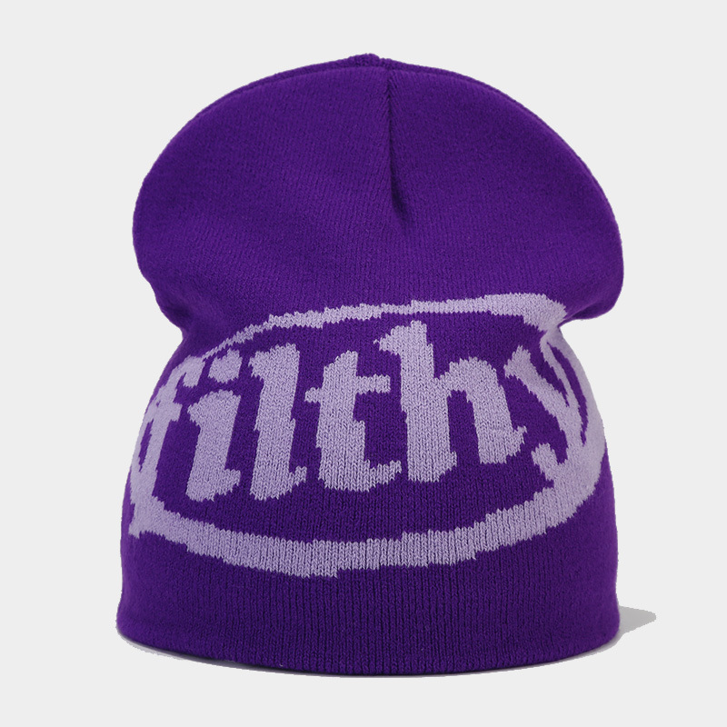 Neuer Jacquard-Strickpullover mit Buchstaben für Männer und Frauen, winddichte Ohrenschutzmütze für den Außenbereich im Herbst und Winter_voghion.com