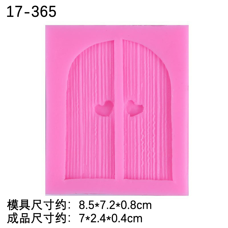Cuento de hadas de dibujos animados puerta de madera decoración de la torta molde fondant amor ventana chocolate molde de silicona líquida