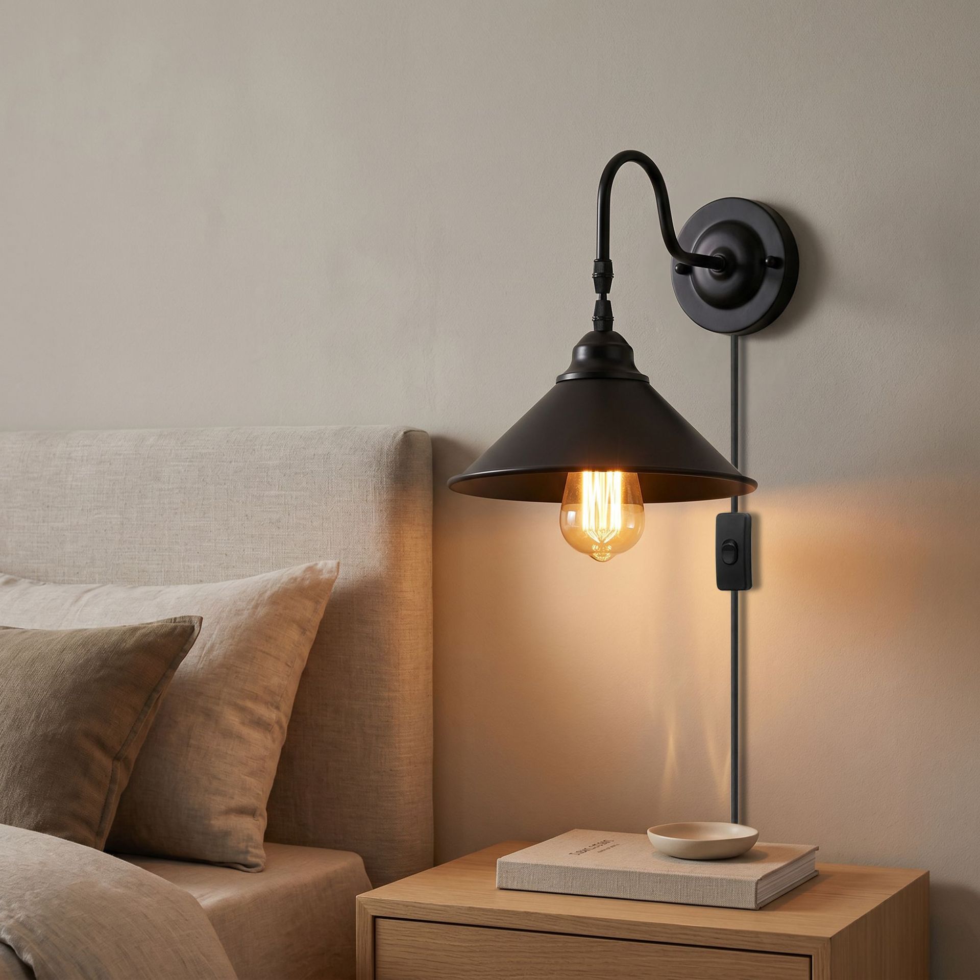 Explosiones transfronterizas para lámparas Zhongshan E27E26 soporte de lámpara industrial retro americano interruptor de aire enchufe lámpara de pared de hierro forjado