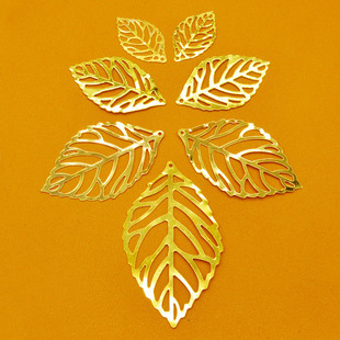 Metal Leaf Flakes Oval Cut Out Leaves Lighting Crafts Decorative Pendants Leaf Flower Pieces Small Leaves