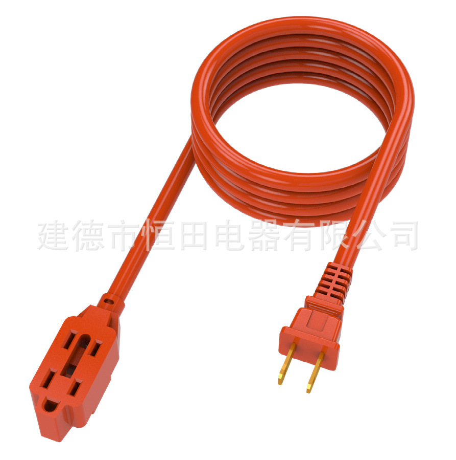 拉美洲通用2芯美标室外延长线3孔电源线6M extension cord