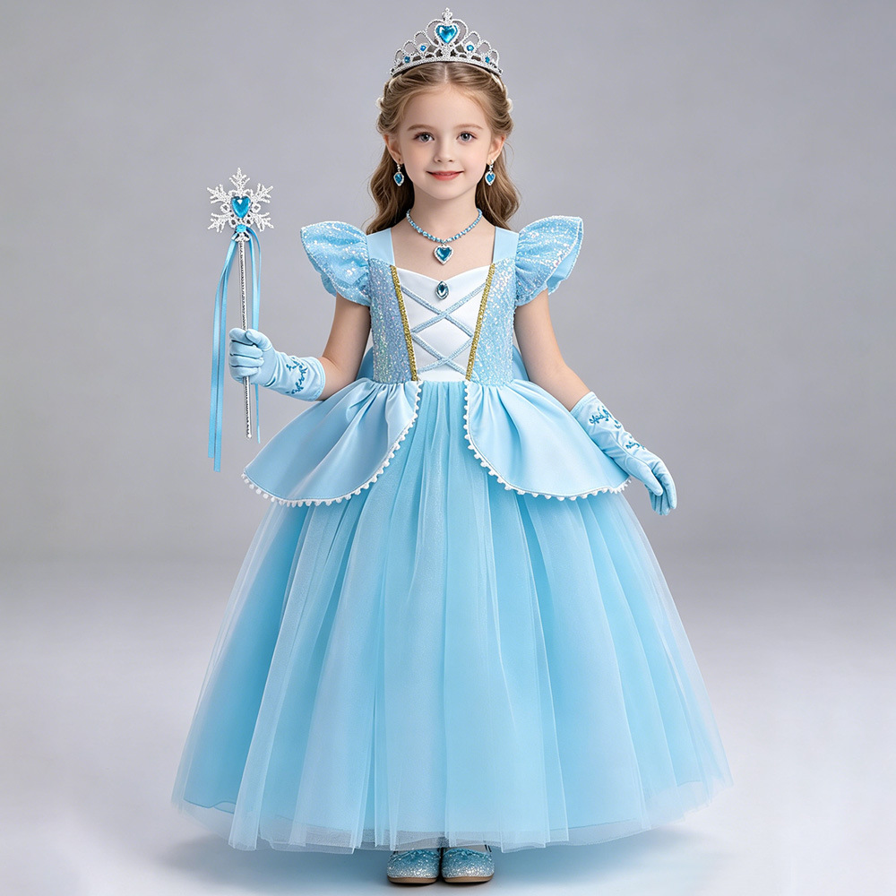 Rapunzel vestido cos vestido vestido vestido de niña vestido de belleza durmiente image 5