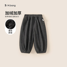 邦选童装冬季新款百搭竖条纹长裤儿童裤子男宝宝休闲裤女童束脚裤
