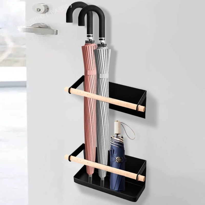 Household umbrella rack entrance door iron art magnetic suction umbrella storage rack simple creative anti -theft door magnetic suction