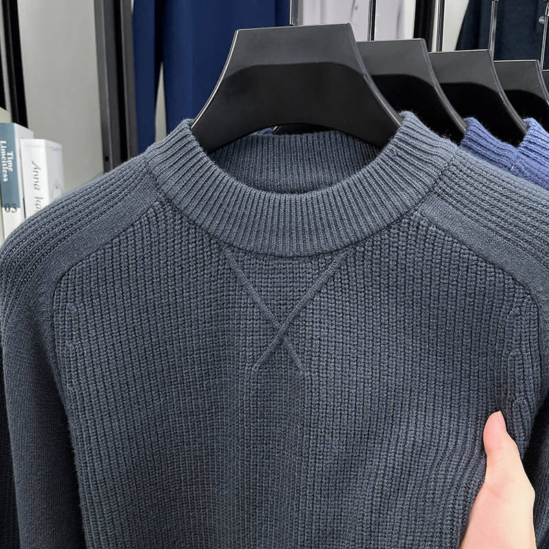 Solid color knitted winter quality base body-friendly sweater for…