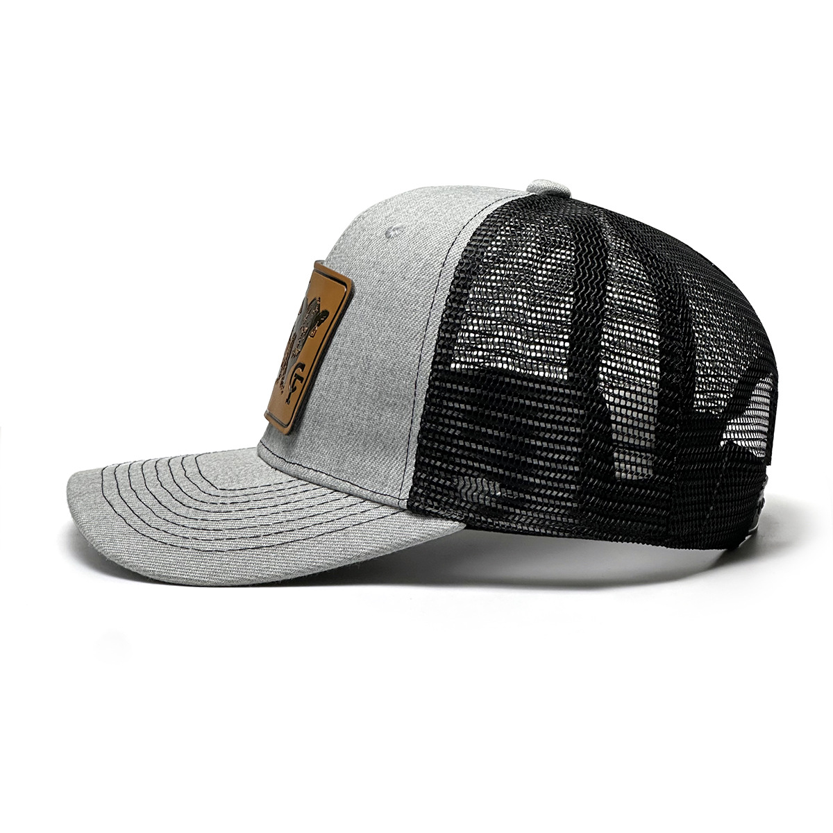 Cruz-frontera granja Toro bordado béisbol sombrero de malla, estilo rústico moda deportes al aire libre accesorios adecuados para al aire libre