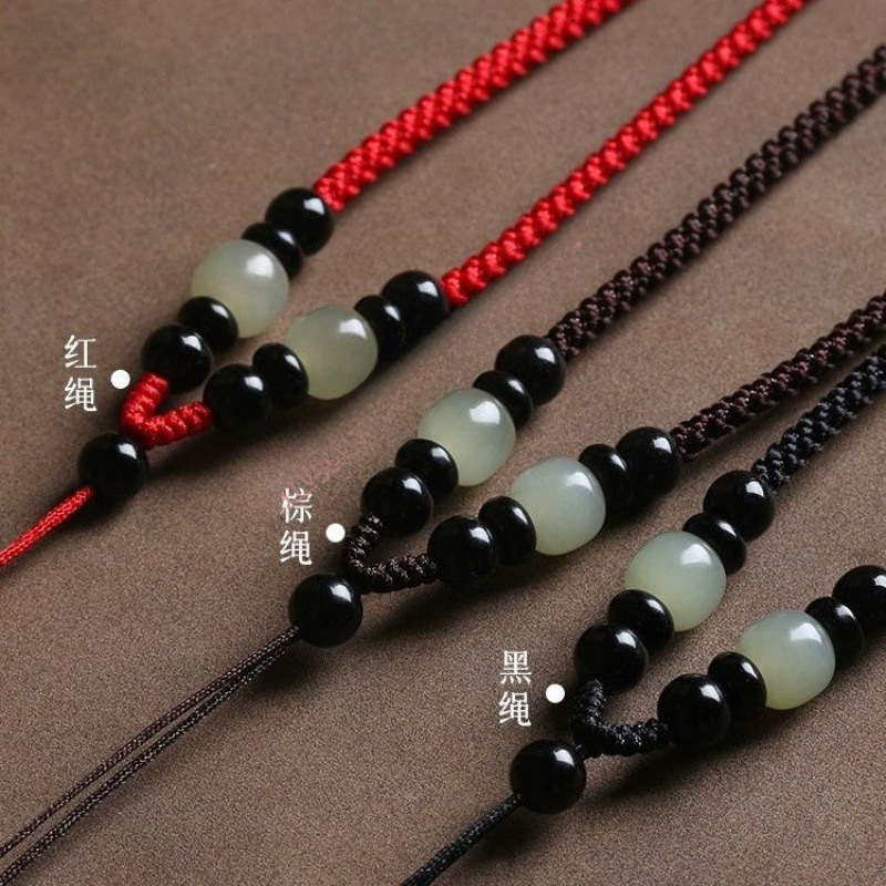 Hetian Jade Hand-Woven Jade Pendant Lanyard for Men and Women Red Black Brown Rope Adjustable Pendant Rope Pendant Rope Necklace Rope Hetian Jade Hand-Woven Jade Pendant Lanyard for Men and Women Red Black Brown Rope Adjustable Pendant Rope Pendant Rope Necklace Rope