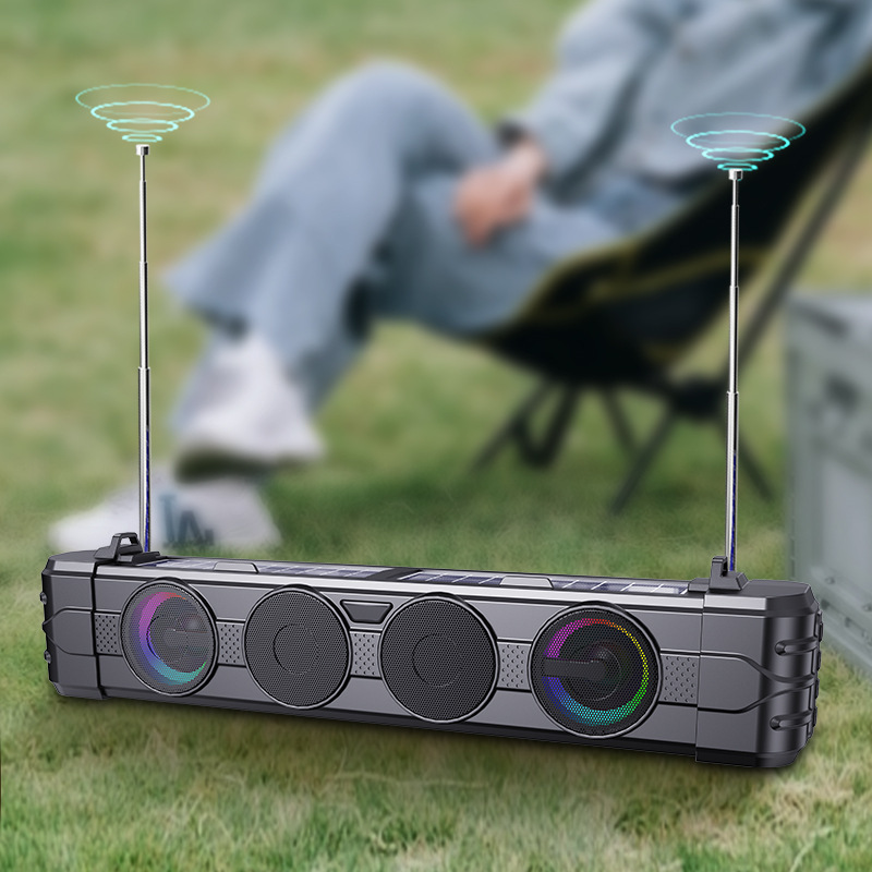 サウンドバースピーカー ブルートゥース ストリップ型 ポータブル カラフルライト搭載 高品質 デスクトップ/アウトドア ソーラーアンプ 2025年新型|undefined