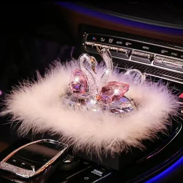 Car Dashboard Decoration Perfume, Creative and Unique, Popular on Tiktok, Goddess Style Crystal Swan