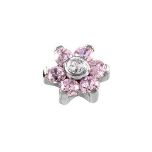 European and American cross-border AliExpress new product piercing M0.9mm tooth position flower zircon embedded nail leather piercing body head