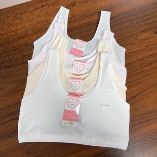 6261 High-End Fixed Cup Girls' Vest Super Soft Cotton Breathable Hole Girls' Bra Junior High School Student Intimates