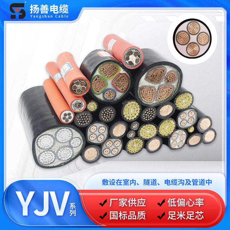 扬善电缆YJV2/3/4/5/16平方多芯充电桩用电缆无氧铜芯国标电缆线