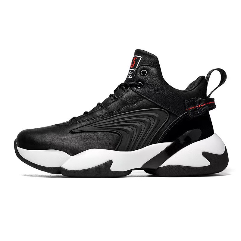 Spring New Men's Basketball Solid Color, Fashionable And Versatile, Outdoor Sports Thick-soled Casual Running Shoes,_voghion.com