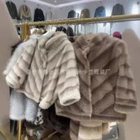 Короткая приталенная куртка из экологически чистого европейского меха норки, оптовая продажа за рубеж, большой меховой воротник, женское плюшевое пальто