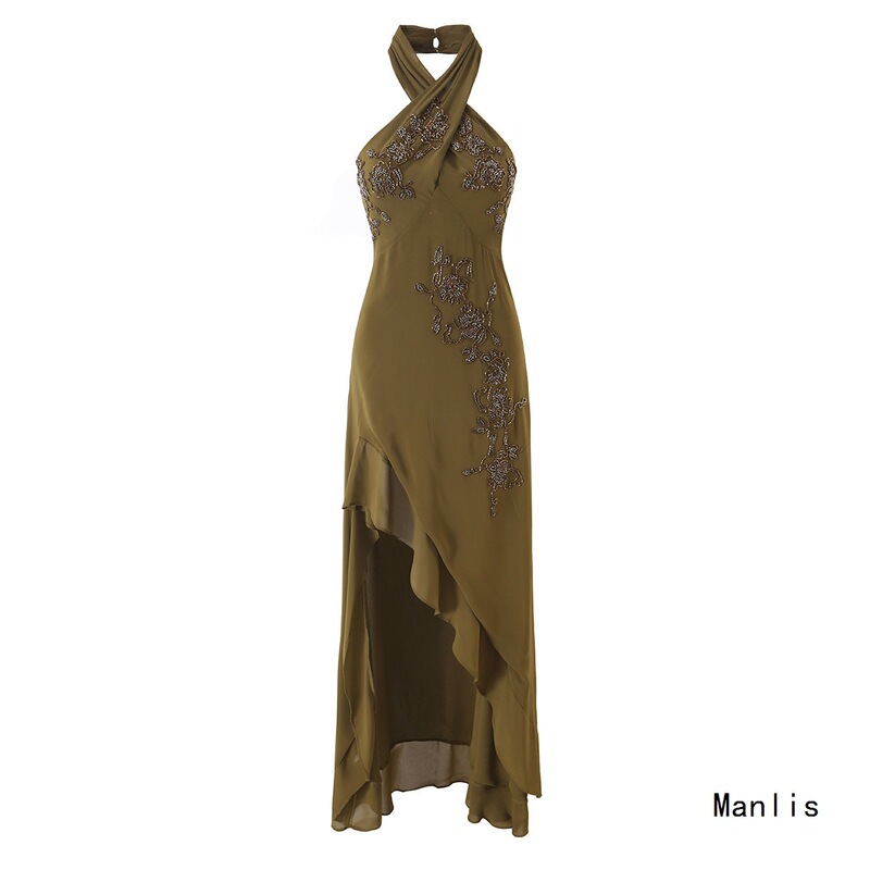 Z Cross-Border European and American Style 2026 New Fashionable Elegant Women's Dress, Heavy Beaded Embroidery Halter Neck Extra Long Dress Z Cross-Border European and American Style 2026 New Fashionable Elegant Women's Dress, Heavy Beaded Embroidery Halter Neck Extra Long Dress