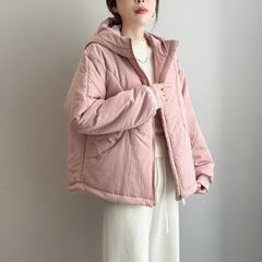 2024秋冬の綿服の女性は綿を挟んで厚い保温をします。