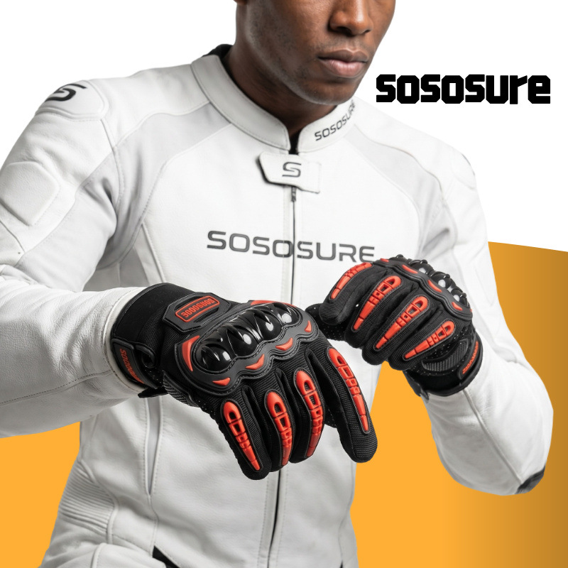 Professional Motorcycle Riding Gloves, Touch Screen, Anti-Fall, Breathable, Protective Full-Finger Gloves, Suitable for All Seasons, Unisex