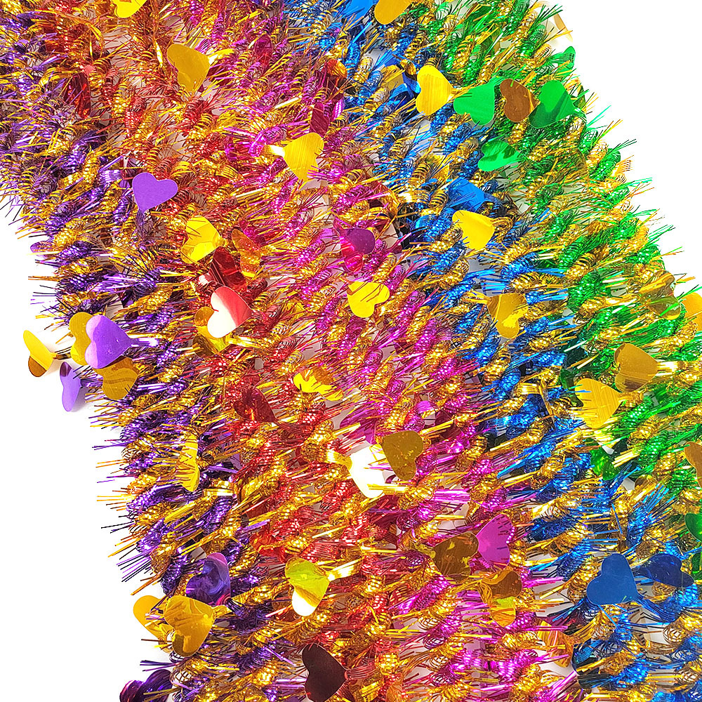 Cinta Decorativa Navideña con Plumas de Cola de Fénix de 1.5 Metros, Diseño de Doble Dragón, Corazón de Melocotón y Cara Sonriente, Venta al Por Mayor del Fabricante