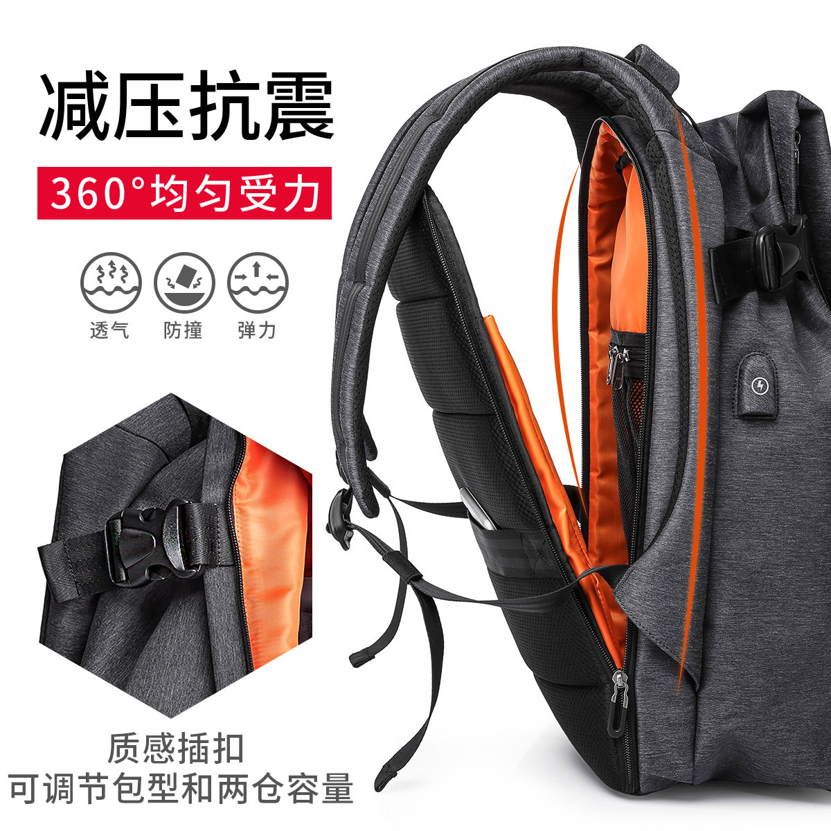 Nueva mochila informal para hombre, bolso para ordenador de alta gama transfronterizo, mochila de viaje de gran capacidad para exteriores, mochila escolar para estudiantes
