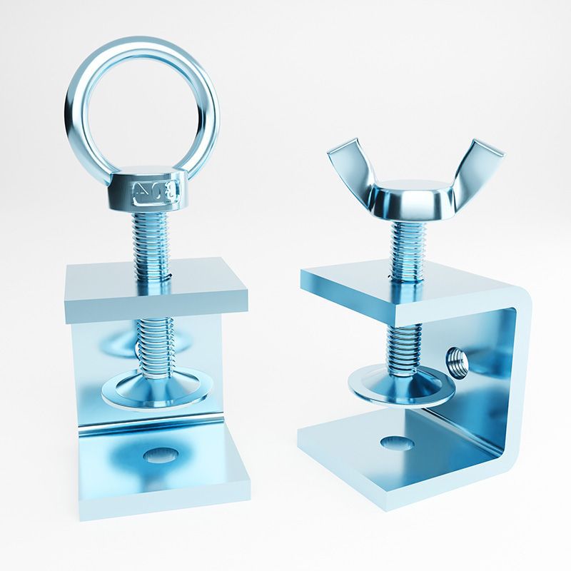 铁镀锌老虎U型卡夹管卡方形c型固定夹具夹紧器木板虎口紧固定卡扣