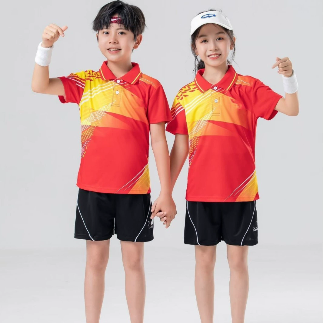 Новая спортивная одежда для настольного тенниса для мужчин и женщин, быстросохнущие костюмы с короткими рукавами для тренировок и соревнований учащихся начальной школы, популярные товары с принтом.