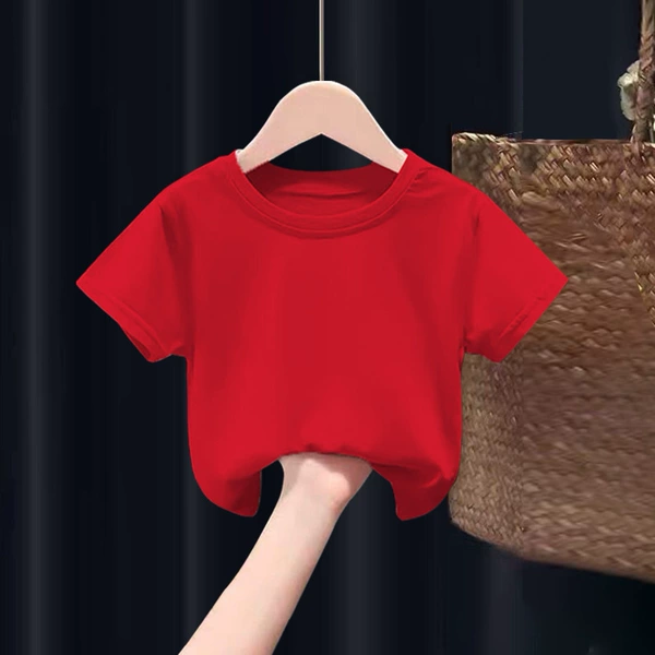 Short-sleeved solid red