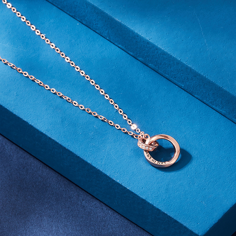 Mobius anillo collar de plata esterlina verano luz lujo nicho diseño sentido 2023 nueva clavícula cadena pareja regalo