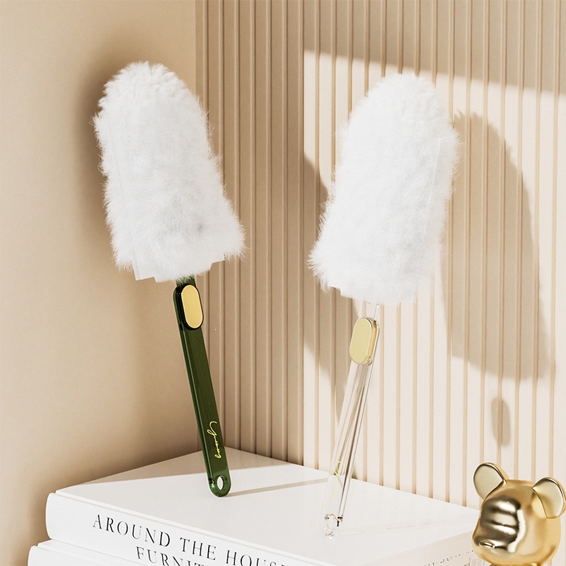 Light Luxury Electrostatic Dust Duster for Home Use, Cleaning Car Seats, Wiping Dust, Sweeping Dust, Disposable Brush Head, Dust-Proof, Adsorbs Feather Hair