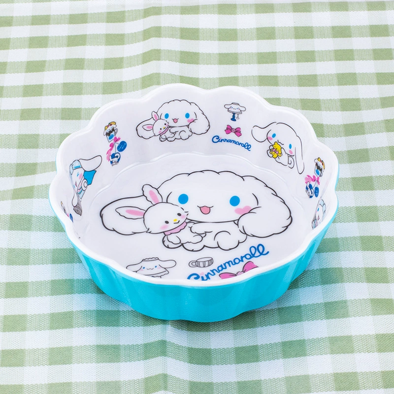 Посуда из искусственного фарфора Bantamine, детская миска с рисунком в виде головы кота, креативная кружевная миска, устойчивая к падениям и перегреванию, в форме младенца