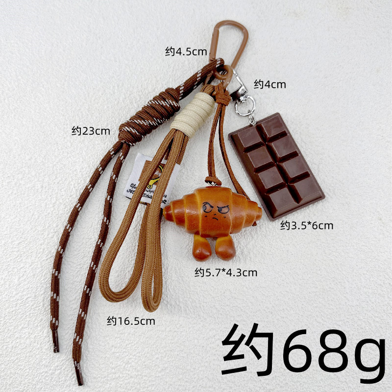 Comida de simulación de viento ins, bolsa de superficie de agua alcalina transfronteriza miu, colgante de chocolate, joyería, llavero de personalidad linda