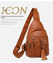 Women's 2121 New PU Chest Bag, Simple Crossbody Bag, Korean Style, Large Capacity Bag, Factory Wholesale