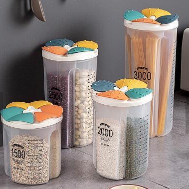五谷杂粮密封罐分格收纳盒塑料家用厨房食品级防潮豆子豆类储物罐