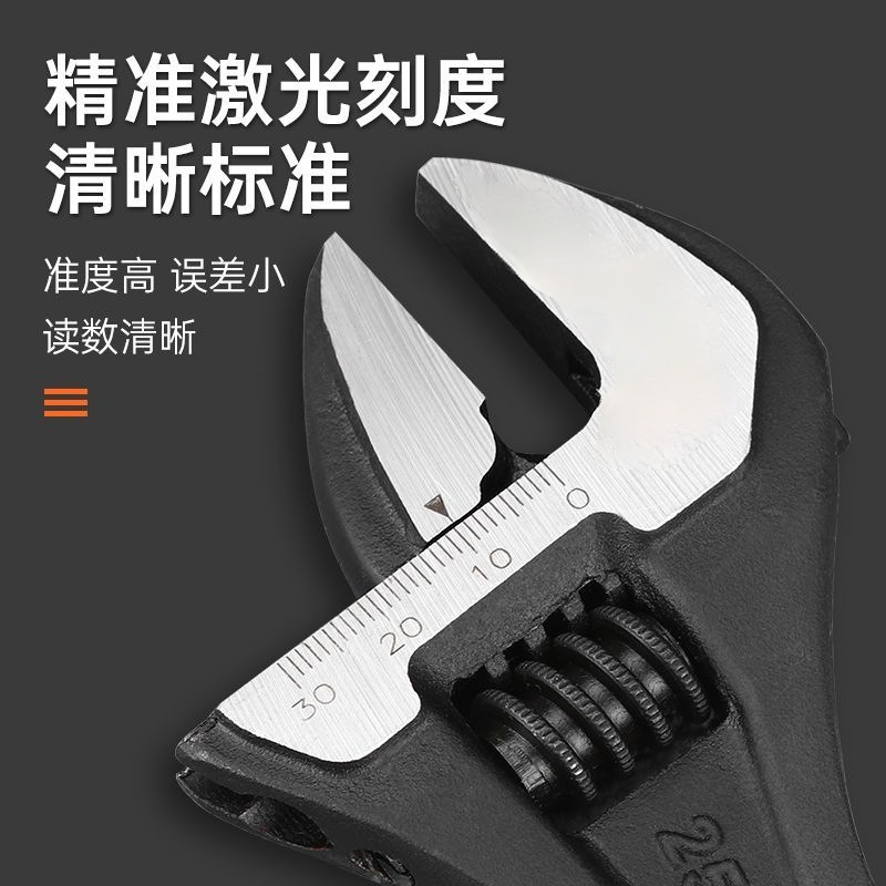 Electrofusion llave ajustable cabeza negra cepillado llave ajustable grande tablero abierto mango Fuente de la fábrica