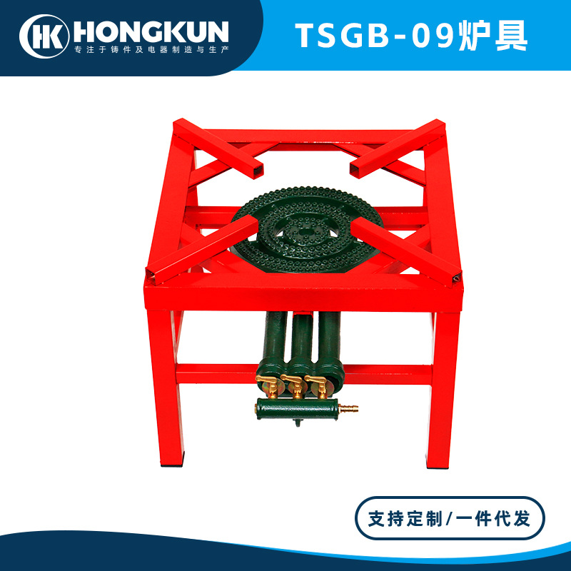 Estufa portátil al aire libre de suministro directo de fábrica con soporte estufa de hierro fundido estufa de gas de alta potencia doble anillo tres anillos cuatro anillos