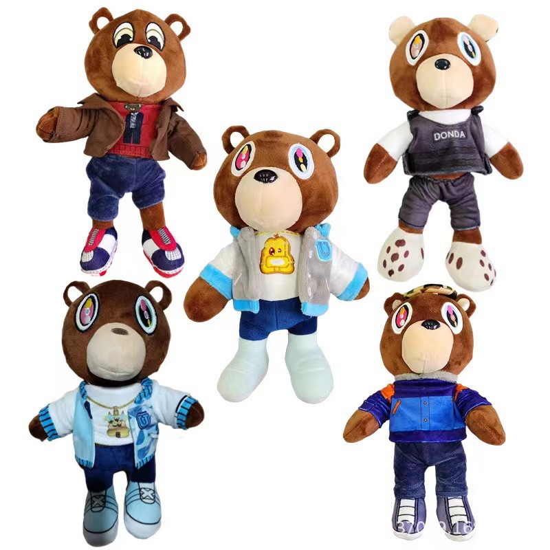 跨境新品 Kanye teddy bear 侃爷同款泰迪熊毛绒玩具公仔玩偶礼物