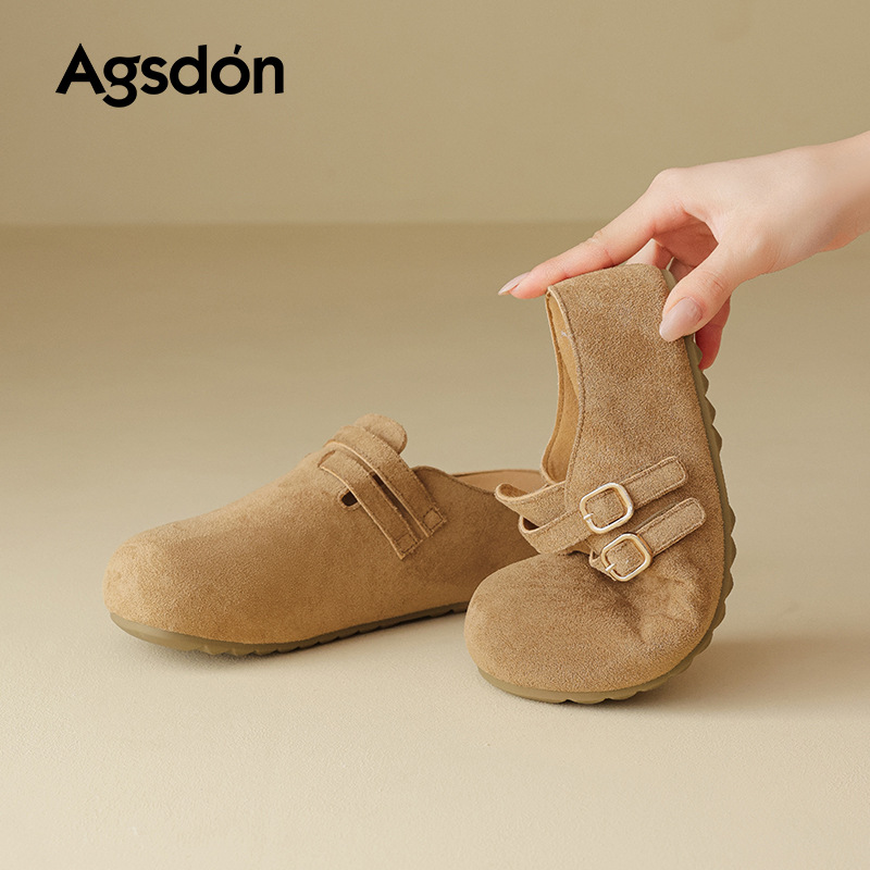 2026 nuevo estilo de primavera para mujeres con un pedazo y zapatillas de bolken de veludo