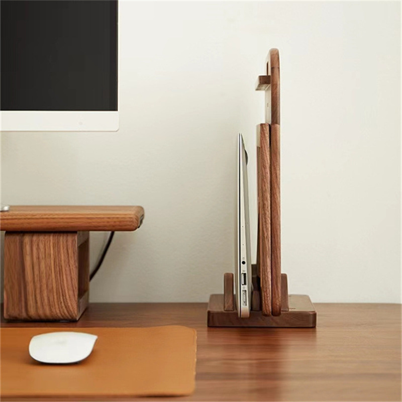 Title 8, Solid wood vertical tablet desktop side bracket...