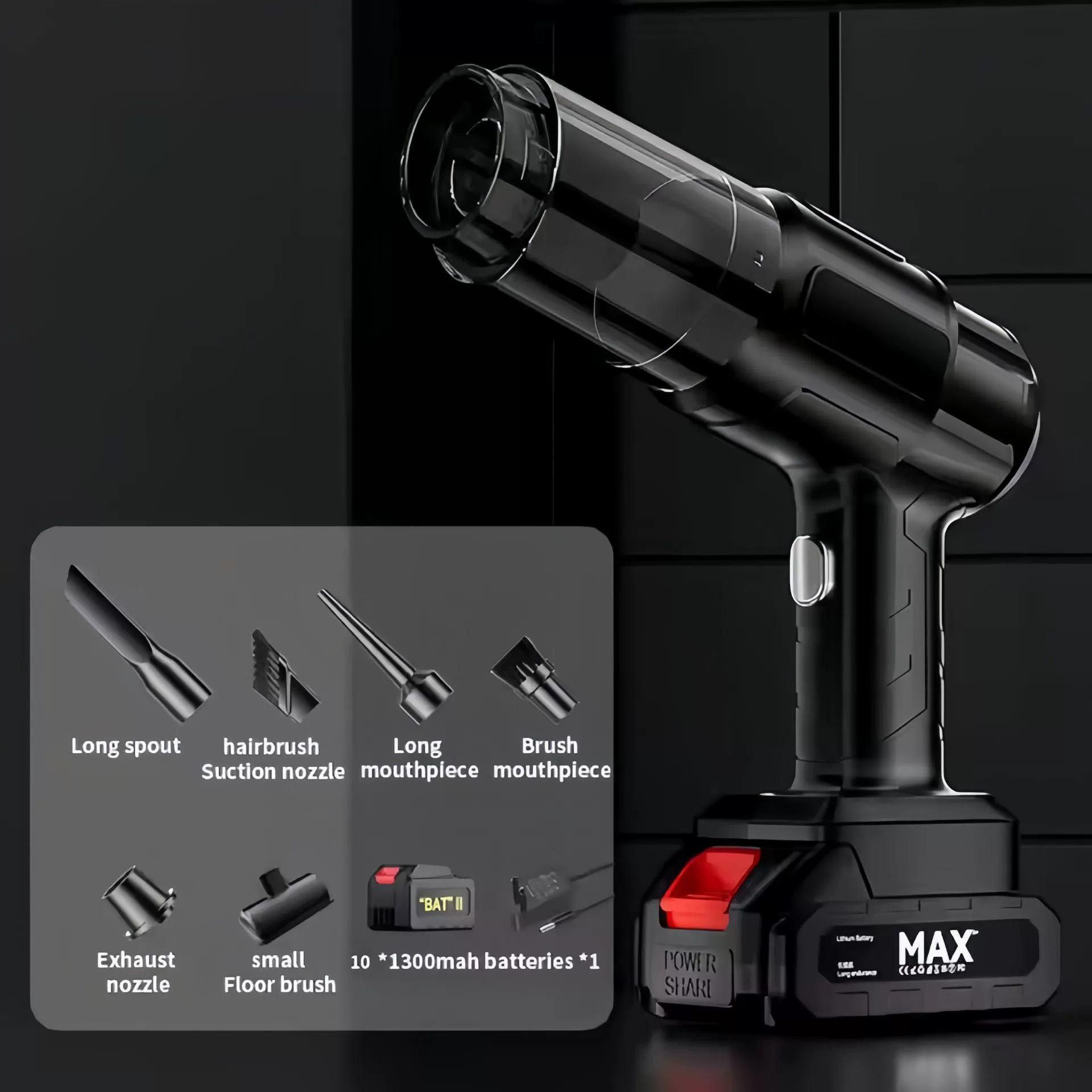 Handheld wireless vacuum cleaner charging, high power