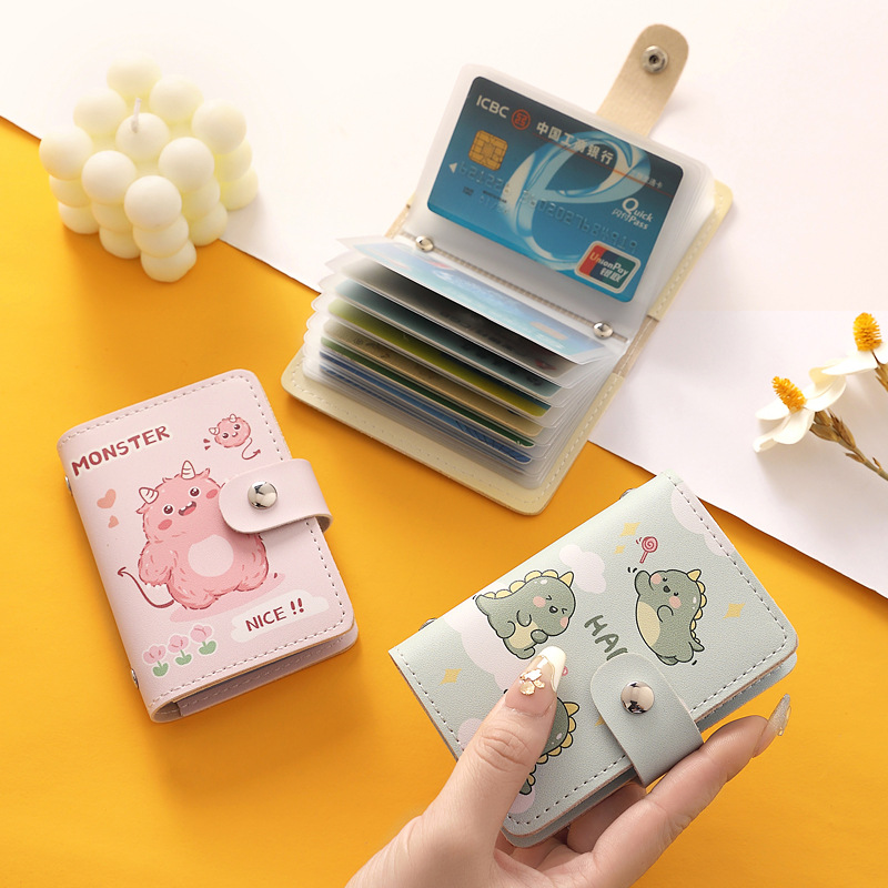 Cute cartoon women's card holder, exquisite, high-end, large capacity, multiple card slots, ultra-thin, anti-degaussing, compact card holder, card holder