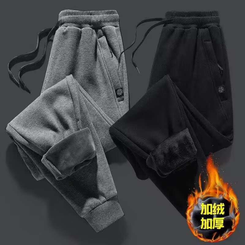 fleece-lined Thickened Warm Warming Pants Men's Casual Trousers Autumn and Winter with Velvet Outer Wear Cheap Leg Sports Cotton Pants fleece-lined Thickened Warm Warming Pants Men's Casual Trousers Autumn and Winter with Velvet Outer Wear Cheap Leg Sports Cotton Pants