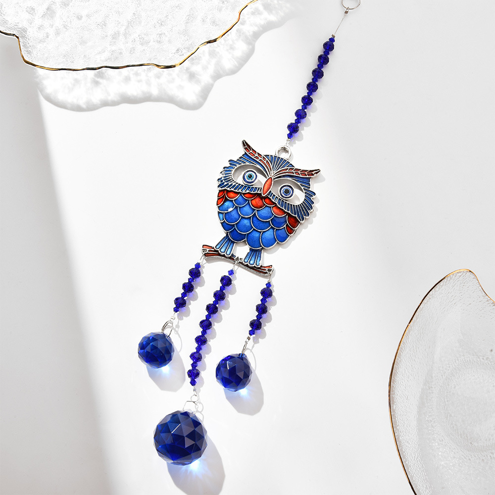 Retro Pastoral Devil's Eye Owl Artificial Crystal Pendant Artificial Decorations display picture 2