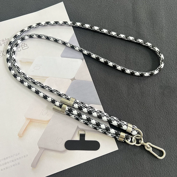 8mm double adjustment black and white houndstooth