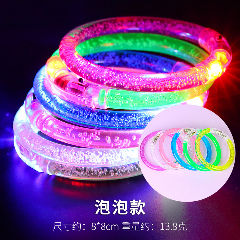 Pulsera luminosa burbuja de acrílico pulsera flash burbuja pulsera LED colorido juguete de dibujos animados al por mayor